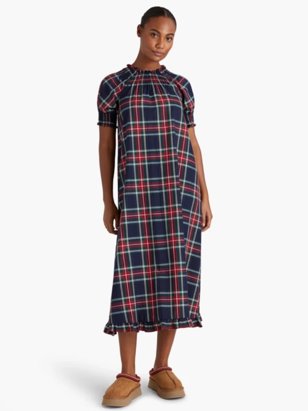 Hill House Home Caroline Nap dress Navy tartan XS